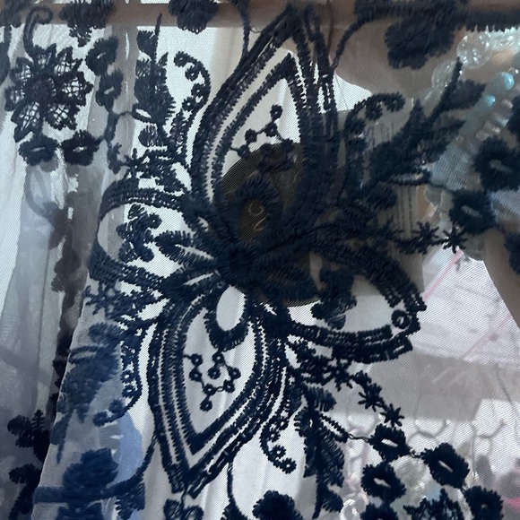 NWT Vivid Blue Sheer Floral Kimono Sz 3X Women - Picture 3 of 4